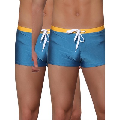 Lars Amadeus Men's Solid Color Elastic Waist Summer Pool Swimwear Shorts 2 Packs