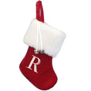 Kurt Adler Monogrammed “R” Miniature Christmas Stocking, 7" - 1 of 1