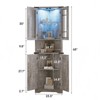 Corner Cabinet with LED Light, Tall Storage Cabinet with Glass Doors - 2 of 4