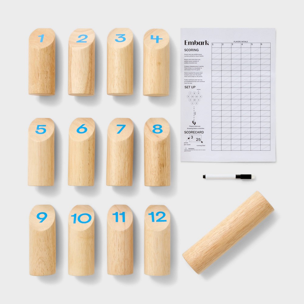 Molki Rubberwood Numbered Peg Game Target Toss - Embark™