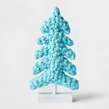 14.75" Thick Knit Tabletop Tree Blue - Wondershop™