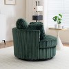 40" Oversized Corduroy Swivel Barrel Chair with 360° Base and 4 Pillows for Living Room or Bedroom-Cuddlewood - 3 of 4