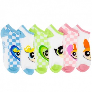 Womens The Powerpuff Checkered Ankle Socks 6-Pair Pack - 1 of 4