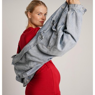 NOM Maternity Liv Long Sleeve Crew Neck Tee