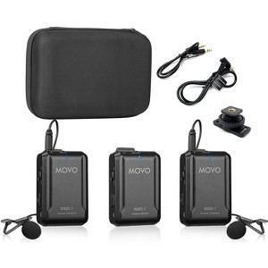Movo WMX-1-DUO 2.4GHz Dual Wireless Lavalier Microphone System Compatible with Cameras and Smartphones - 1 of 4