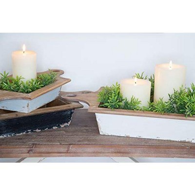 Handcrafted Rustic Wood Bowls with Handles - Set of 3
