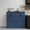 Resenkos Farmhouse Blue Double Tilt Out Trash Cabinet for 20 Gallon Trash Cans, Free Standing Recycling Cabinet, Tilt Out Trash Cabinet - 2 of 4