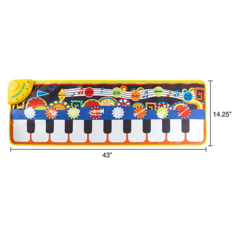 Toy Time Kids' Battery-Operated Musical Piano Step Play Mat, 2 of 8