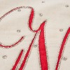 Jeweled Noel Square Throw Pillow - Pillow Perfect: Beaded, Indoor, Festive, Canvas, Zippered - 2 of 4