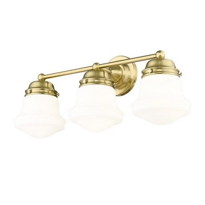 Luxe Gold 3-Light Vanity with Matte Opal Glass Shades