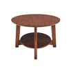 Monterey Oval Mid Century Modern Wood Coffee Table Chestnut: Tapered Legs, Floating Shelf - Alaterre Furniture - 4 of 4