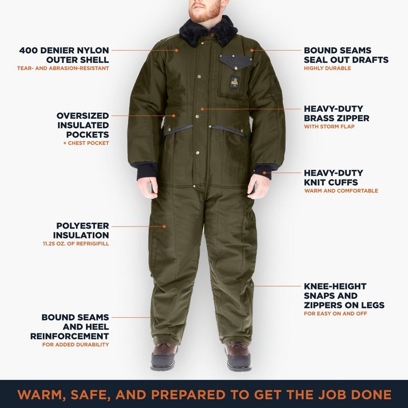 RefrigiWear Men's Iron-Tuff Insulated Coveralls -50F Extreme Cold Protection, 4 of 9