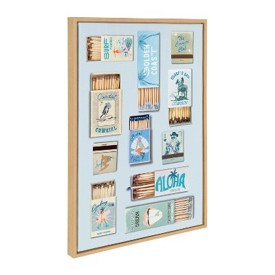 Retro Matchbox Blue Coastal Cowgirl Framed Canvas Art