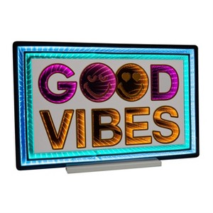 Smiley Good Vibes Character Decor 15"H Acrylic Plug In Lamp – By Melrose - 1 of 3