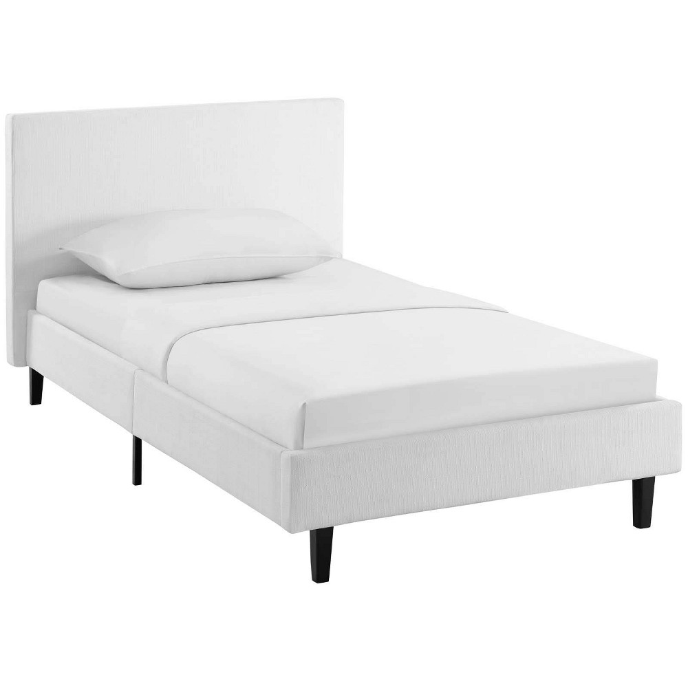 Photos - Bed Frame Modway Twin Anya Bed White  