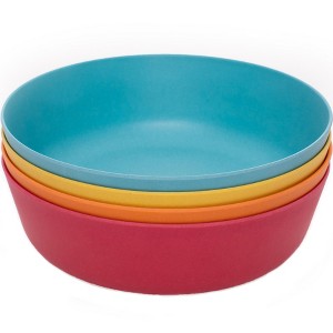 WeeSprout Bamboo Kids Bowls, Set of Four Kid-Sized Dinnerware, Cereal, Leftovers & Snack Bowl - 1 of 4
