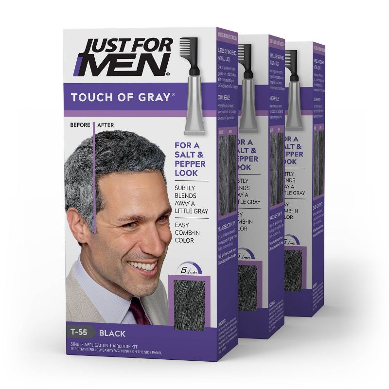 Just For Men Touch of Gray, Gray Hair Coloring for Men's with Comb Applicator Great for a Salt and Pepper Look, 1 of 6