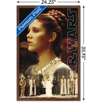 Star Wars Princess Leia Ceremony Mahogany Framed Wall Poster