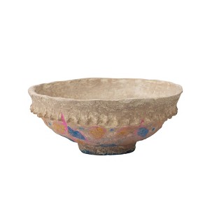 Storied Home Decorative Hand Painted Vintage Reproduction Paper Mache Bowl, Multicolor - 1 of 4