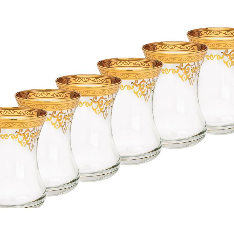Classic Touch Set of 6 Tea Cups with Gold Design, 2 of 4
