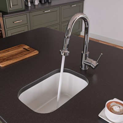 ALFI AB1218 Small Rectangular Fireclay Undermount or Drop In Prep / Bar Sink