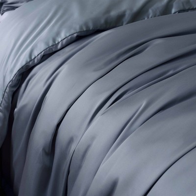Sky Blue Queen Tencel Comforter Bedding Set with Decorative Pillows