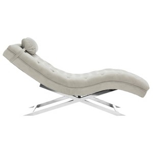 Monroe Chaise with Round Pillow - Gray - Safavieh