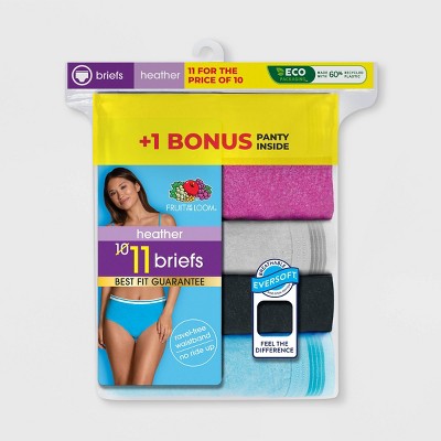 Fruit Of The Loom Women's 10+1 Bonus Pack Cotton Briefs - Colors May Vary :  Target