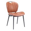 Set of 2 Jeanette Dining Chairs Vintage Brown - ZM Home: Upholstered, Steel Legs, Modern Deco Style - 2 of 4
