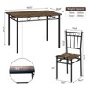 Dyonery Dining Table Set for 4 with 1.6" Thick Tabletop, 5-Piece Kitchen Table Set, Space-Saving Dining Room Kitchen Table Chair Set - 2 of 4