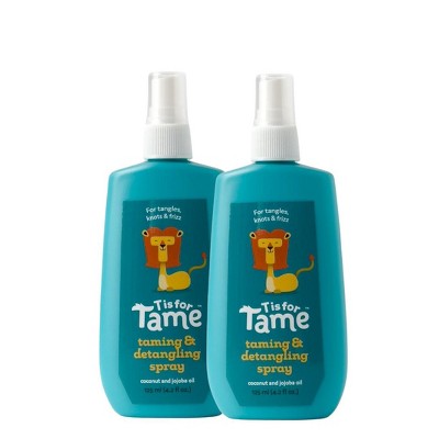 T is for Tame - Natural Hair Taming & Detangling Spray for Kids and Babies, Knots, Frizz & Detangling, All Hair Types Including Curly - 4.2 Fl Oz