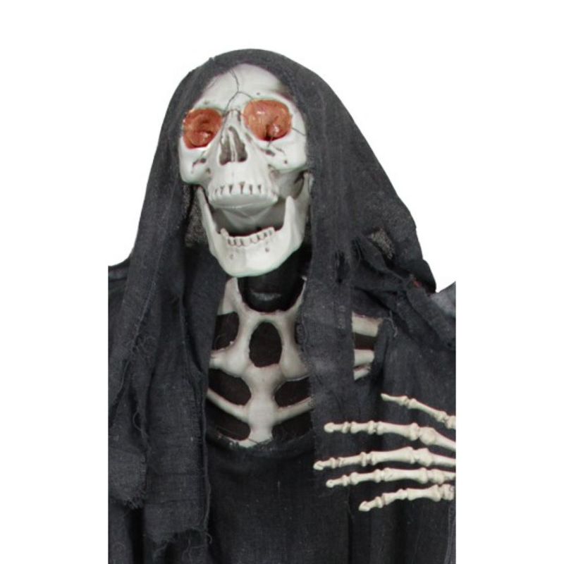 Northlight 5.25' Sonic Skeletal Reaper with Wings and Red Eyes Halloween Decoration - Black/Red, 3 of 4