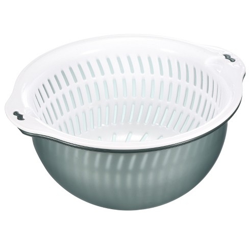 Unique Bargains Kitchen Strainer Colander Bowl Set Vegetable Washer 