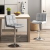 Tangkula Set of 2 Adjustable Swivel Bar Stool Counter Height Bar Chair PU Leather Grey - 2 of 4