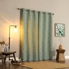 40"x63" Sun Zero Satti Embroidered Leaf 100% Blackout Grommet Curtain Panel Dusty Sage - 2 of 4