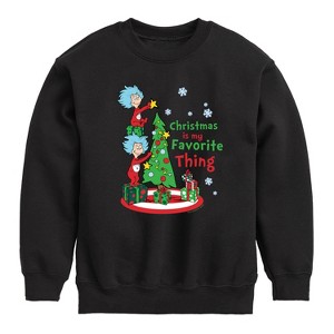 Boys' - The Cat in the Hat - Christmas Is A Family Thing Graphic Long Sleeve Fleece Sweatshirt - 1 of 4