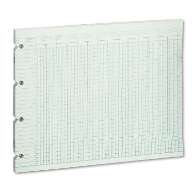 Wilson Jones Accounting Sheets 24 Column 9-1/4 x 11-7/8 100 Loose Sheets/Pack Green G1024