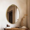 23.6x31.6in Vintage Oval Decorative Wall Mirror Antique Glam Bathroom Vanity Mirror w/Resin Rose Decor - 4 of 4