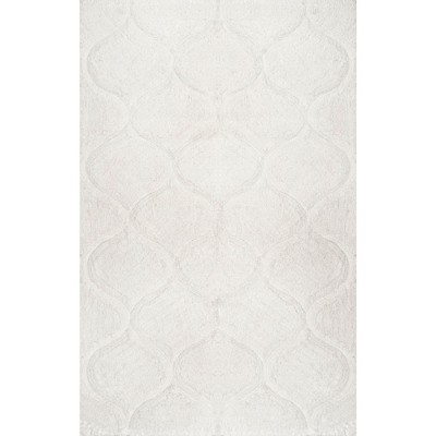 Nuloom Elsie Contemporary Shag Area Rug, 6' x 9', White
