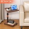 C End Table for Couch, 360° Swivel TV Tray Table, C Shaped Couch Side Table with Rotatable Top for Living Room, Bedroom, Study and Small Spaces - 4 of 4
