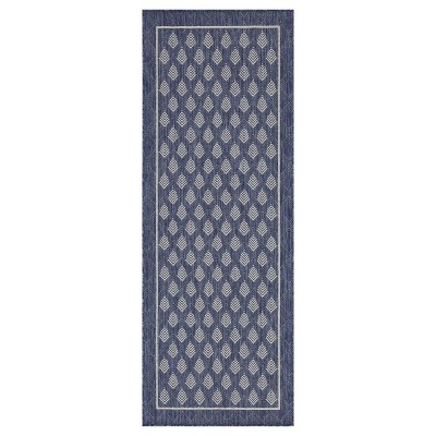 Outdoor Rugs for Living Rooms, Patios, Decks, Entryways, Camping, RV, Picnics, Three Sizes Available, Blue Leaf Pattern