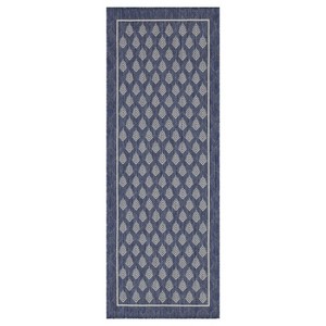 Outdoor Rugs for Living Rooms, Patios, Decks, Entryways, Camping, RV, Picnics, Three Sizes Available, Blue Leaf Pattern - 1 of 1