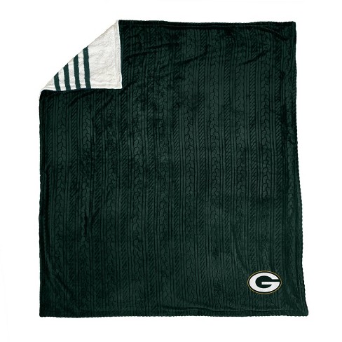 NFL Green Bay Packers Embossed Logo Sherpa Stripe Blanket