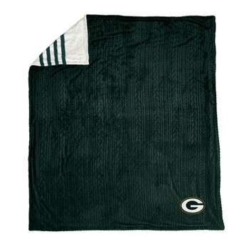 NFL Green Bay Packers Embossed Logo Faux Shearling Stripe Blanket