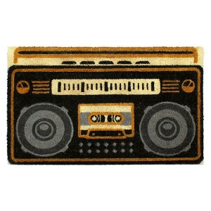 RugSmith Gray Machine Tufted Boombox Coir Doormat - 1 of 4