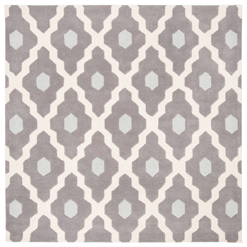  Downey Geometric Tufted Accent Rug Dark Gray/Ivory