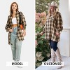 EXLURA Womens Plaid Flannel Shacket Long Sleeve Button Down Shirts Long Jackets Oversized Fall Fashion Outfits - 2 of 4
