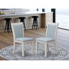 East West Furniture,Dining Room Chairs Set of 2 - Baby Blue Linen Fabric Seat and High Chair Back - 2 of 4