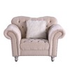 Velvet Accent Chair Luxury Classic America Chesterfield Tufted Camel Back Armchair - Morden Fort - 2 of 4