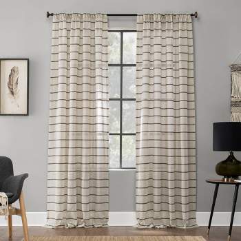 Twill Stripe Sheer Anti-Dust Curtain Panel - Clean Window